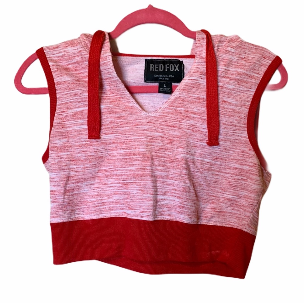 Red fox cropped hoodie size large